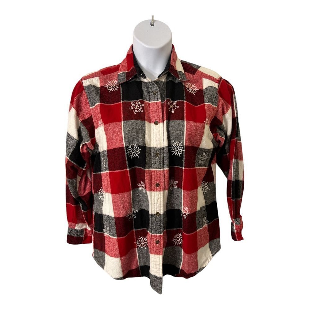 Dress Barn Women's Plaid Shirt 14/16 Red Black